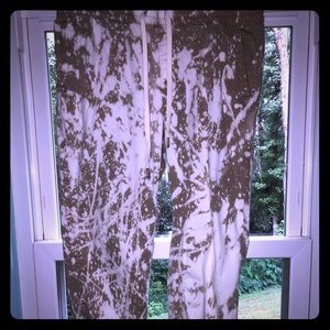 Mens joggers brown and white splatter print